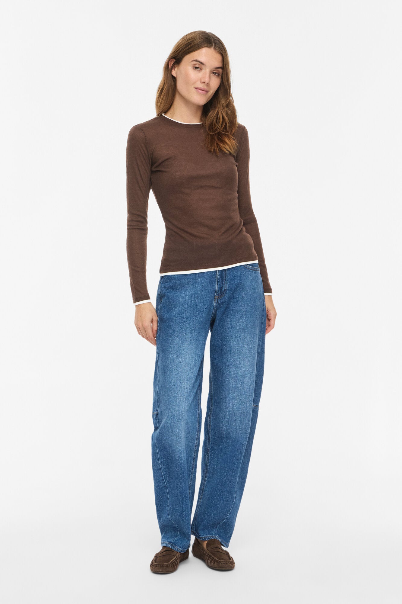 Vielianne langærmet t-shirt – Coffee Bean
